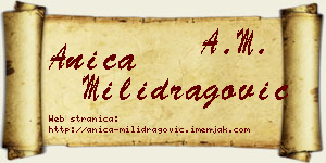 Anica Milidragović vizit kartica